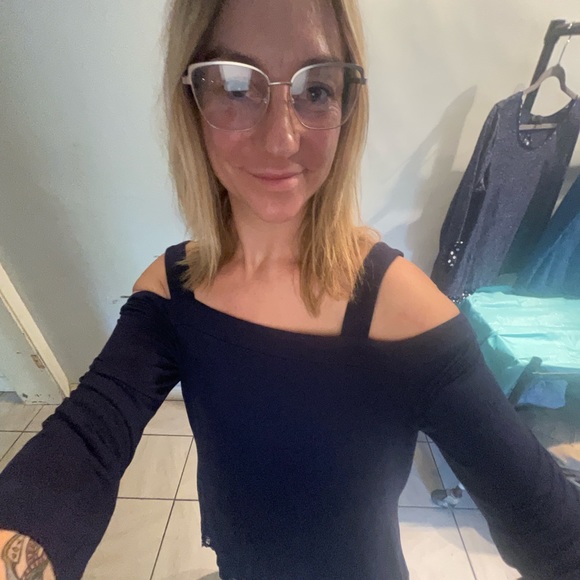 Navy 3-qtr blouses with BLUE COLDWATER CREEK lace V-neck & white Cami 4pc BUNDLE - Picture 9 of 15